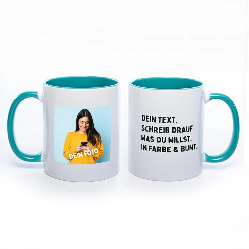 Personalisierte Fototasse – Gestalte Deine eigene Keramiktasse mit Foto und Text – Spülmaschinenfester Sublimationsdruck
