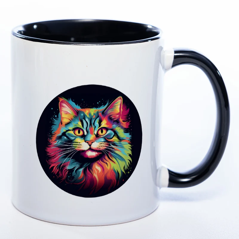 Mug Art Tasse mit Katzen Motiv 2 & wahlweise mit NAME - spülmaschinenfest