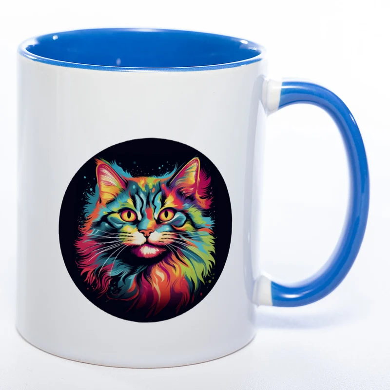 Mug Art Tasse mit Katzen Motiv 2 & wahlweise mit NAME - spülmaschinenfest