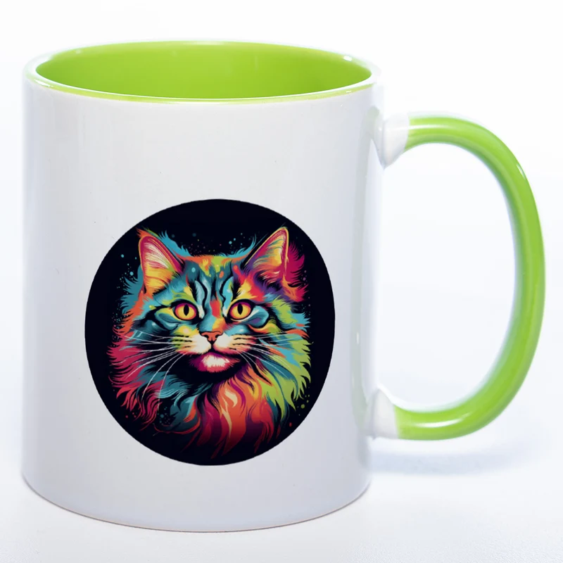 Mug Art Tasse mit Katzen Motiv 2 & wahlweise mit NAME - spülmaschinenfest