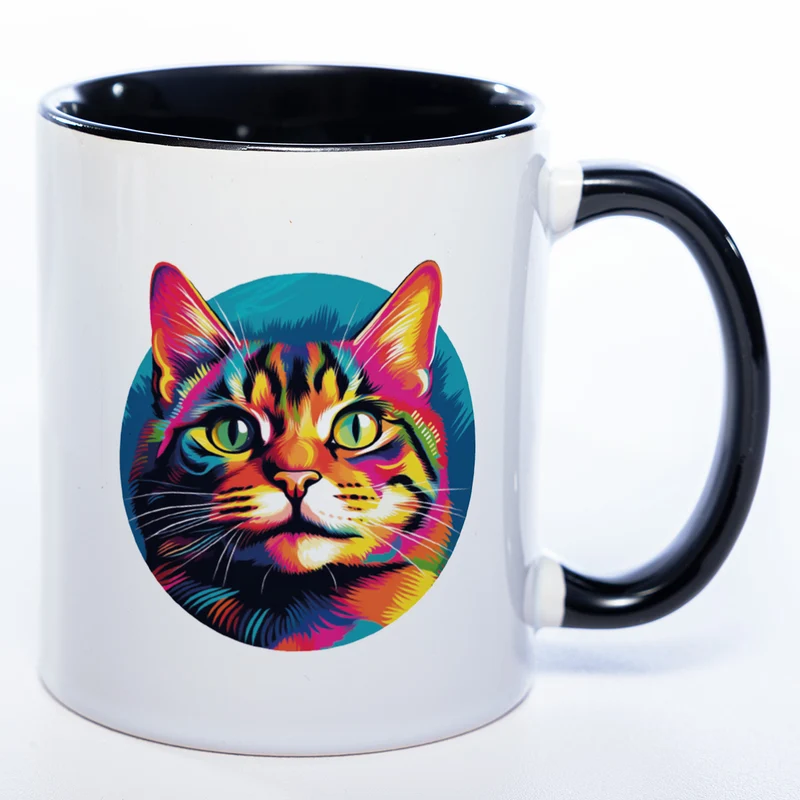 Mug Art Tasse mit Katzen Motiv & wahlweise mit NAME - spülmaschinenfest