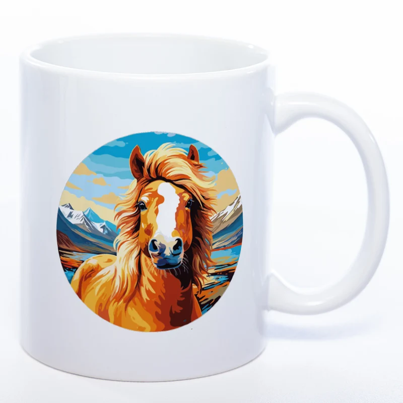 Mug Art Tasse mit Pferde Motiv & wahlweise mit NAME - Kaffeetasse StickyWorld Exclusive