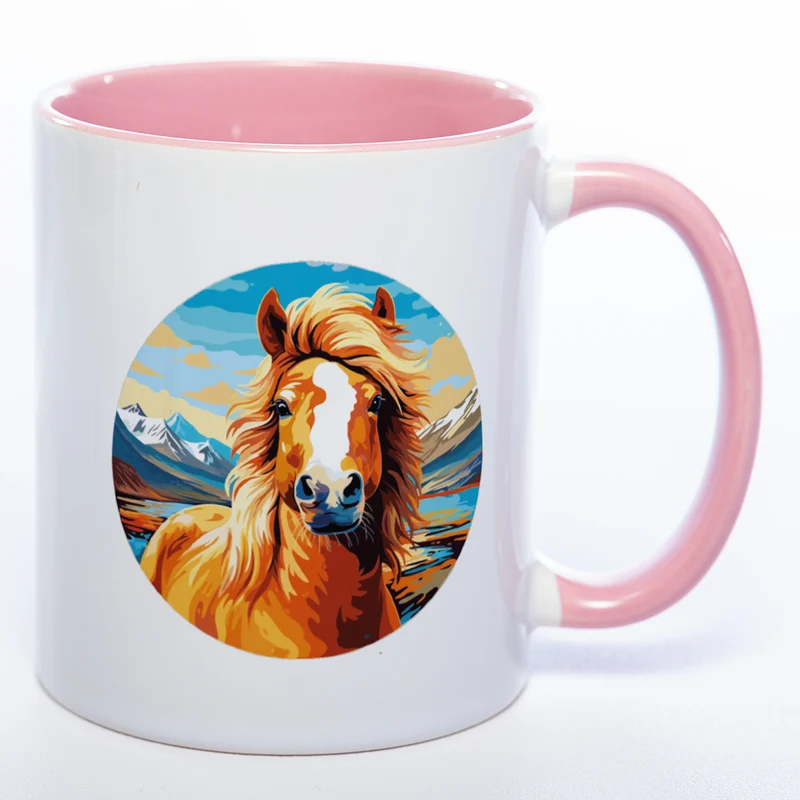 Mug Art Tasse mit Pferde Motiv & wahlweise mit NAME - Kaffeetasse StickyWorld Exclusive