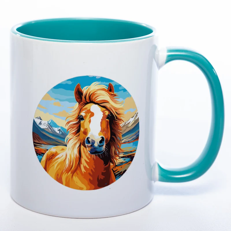 Mug Art Tasse mit Pferde Motiv & wahlweise mit NAME - Kaffeetasse StickyWorld Exclusive