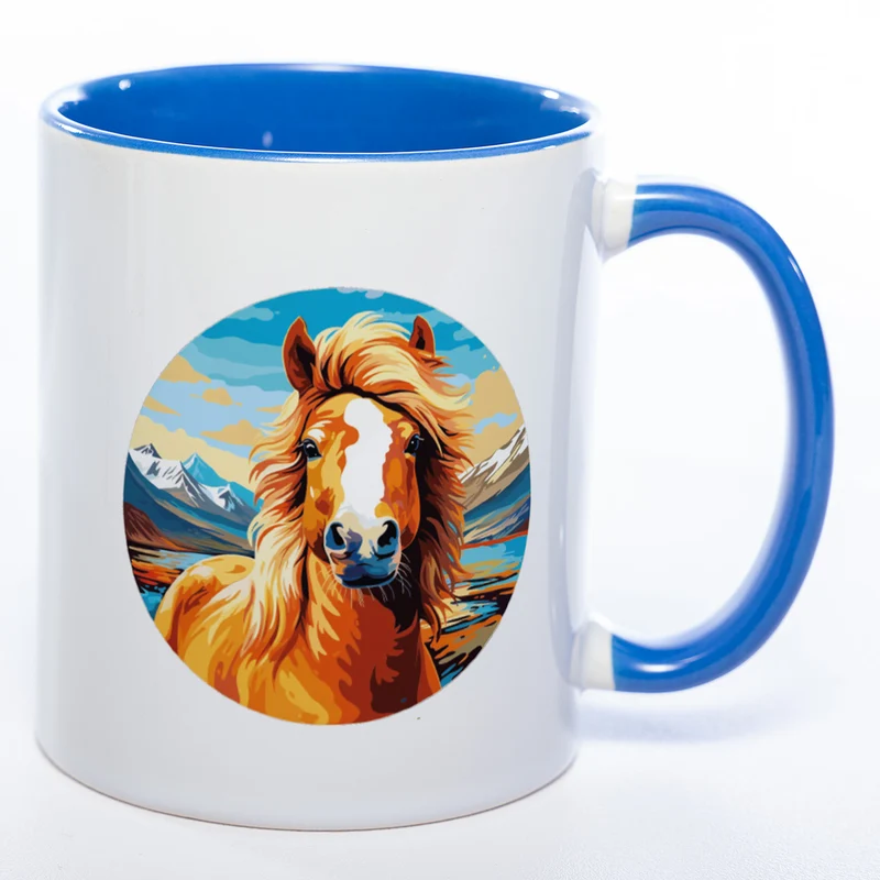 Mug Art Tasse mit Pferde Motiv & wahlweise mit NAME - Kaffeetasse StickyWorld Exclusive