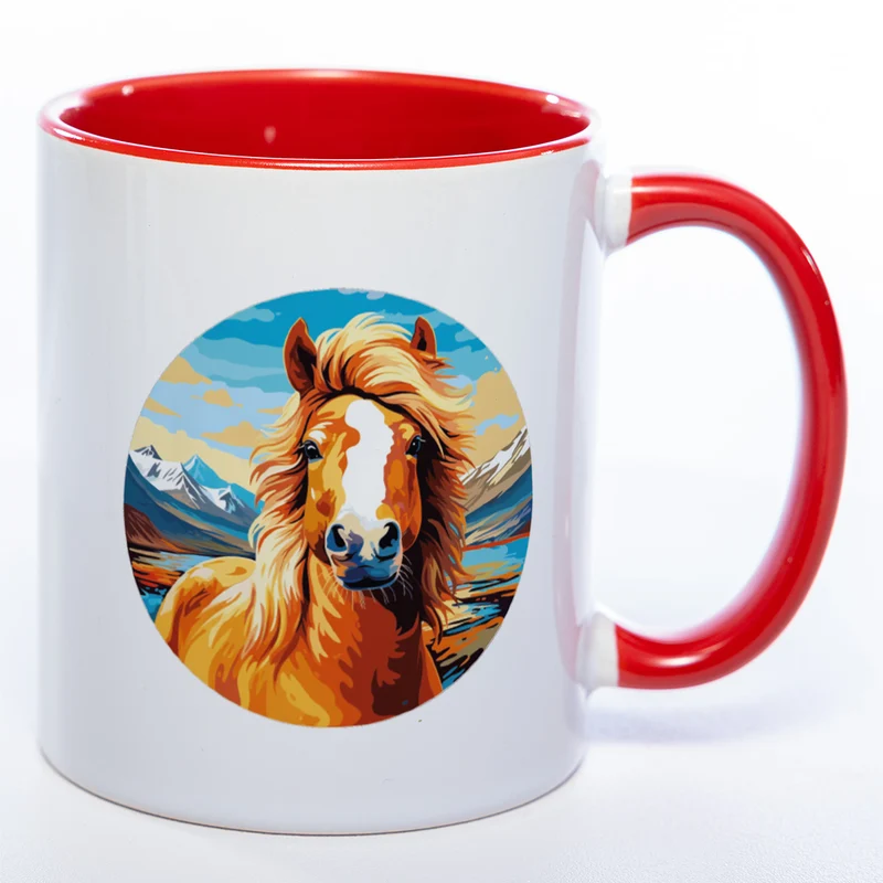 Mug Art Tasse mit Pferde Motiv & wahlweise mit NAME - Kaffeetasse StickyWorld Exclusive