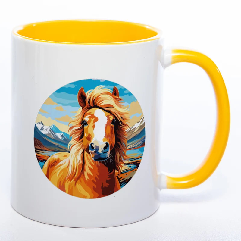 Mug Art Tasse mit Pferde Motiv & wahlweise mit NAME - Kaffeetasse StickyWorld Exclusive