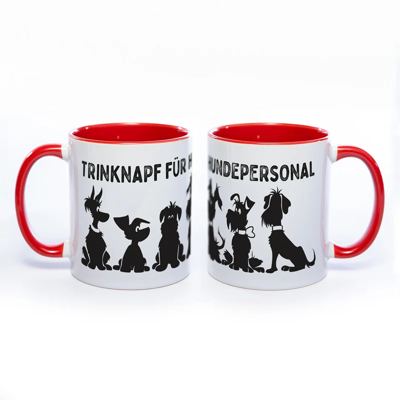 Trinknapf für Hundepersonal - spülmaschinenfeste Motiv-Kaffeeasse in vielen Farben