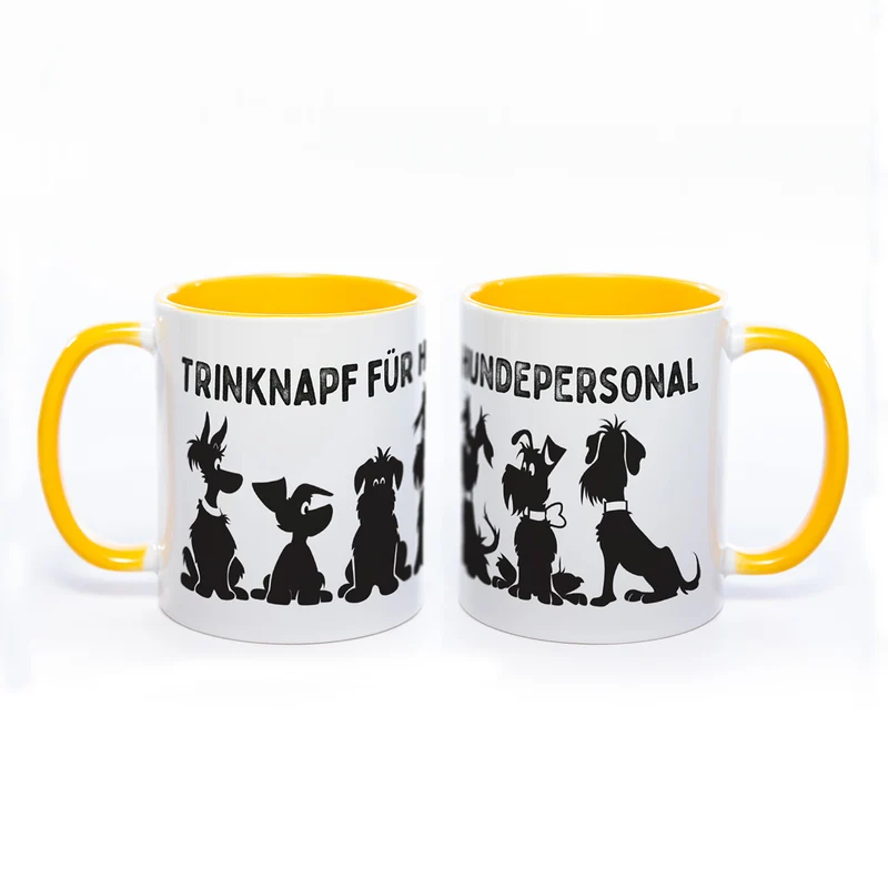Trinknapf für Hundepersonal - spülmaschinenfeste Motiv-Kaffeeasse in vielen Farben