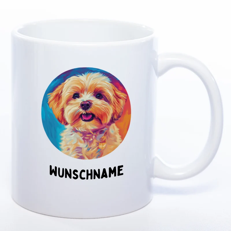 Mug Art Tasse mit Maltipoo Motiv & wahlweise mit NAMEN - Kaffeetasse StickyWorld Exclusive