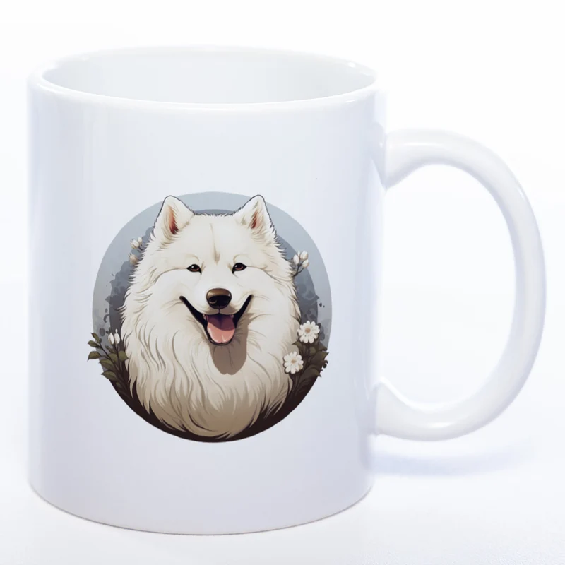 Kaffeetasse mit Samoyede Motiv 2 wahlweise mit NAME - StickyWorld Exclusive