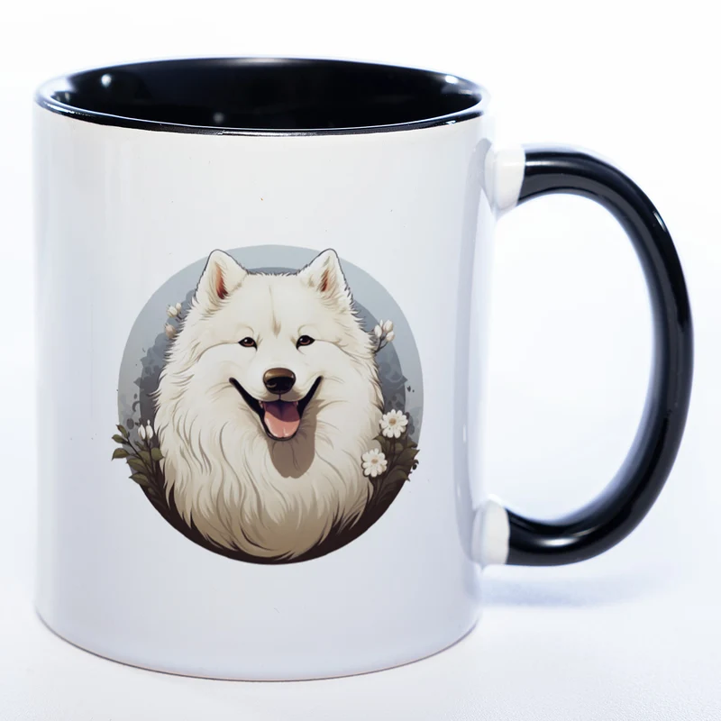 Kaffeetasse mit Samoyede Motiv 2 wahlweise mit NAME - StickyWorld Exclusive