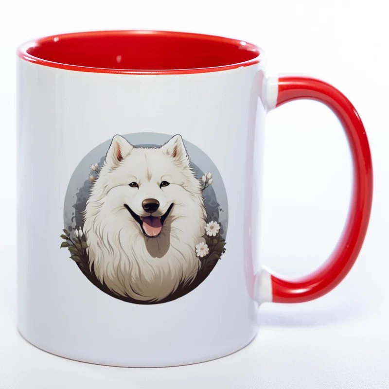 Kaffeetasse mit Samoyede Motiv 2 wahlweise mit NAME - StickyWorld Exclusive