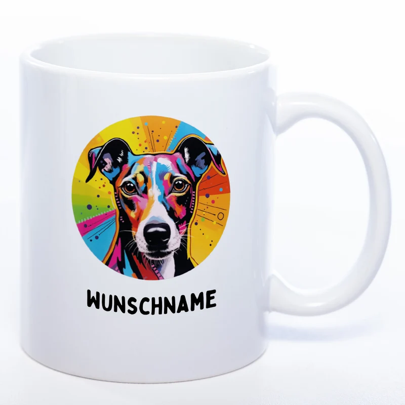 Mug Art Tasse mit Windhund Motiv wahlweise mit NAME - Kaffeetasse StickyWorld Exclusive