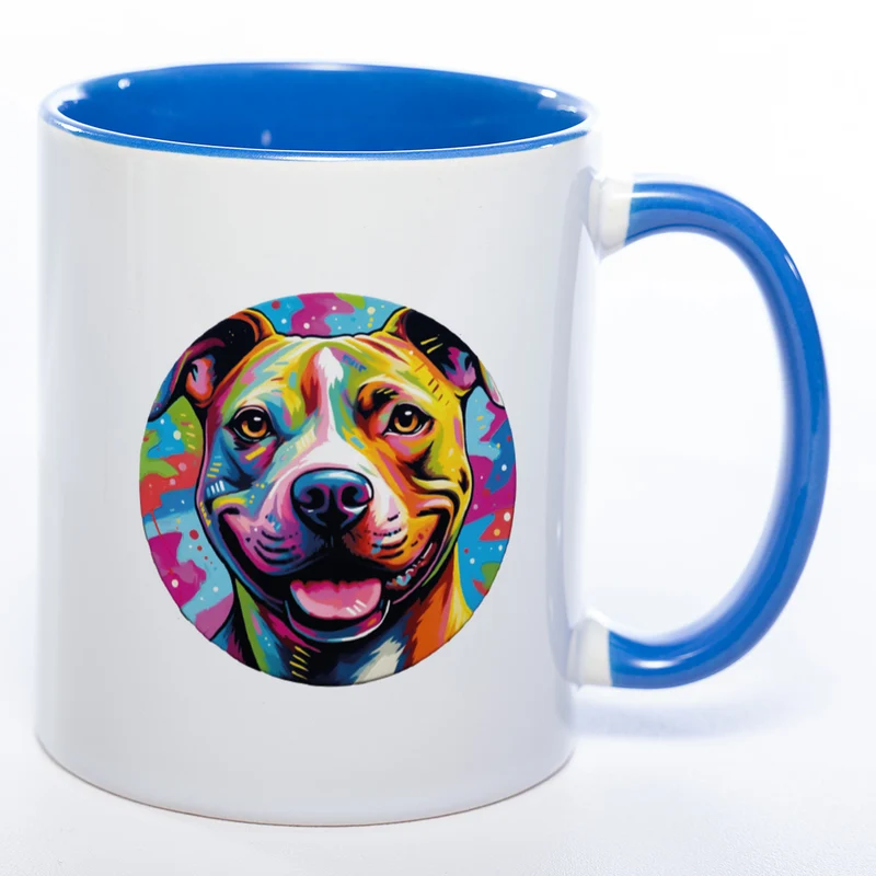 Mug Art Tasse mit Staffordshire Terrier Motiv wahlweise mit NAME - Kaffeetasse StickyWorld Exclusive