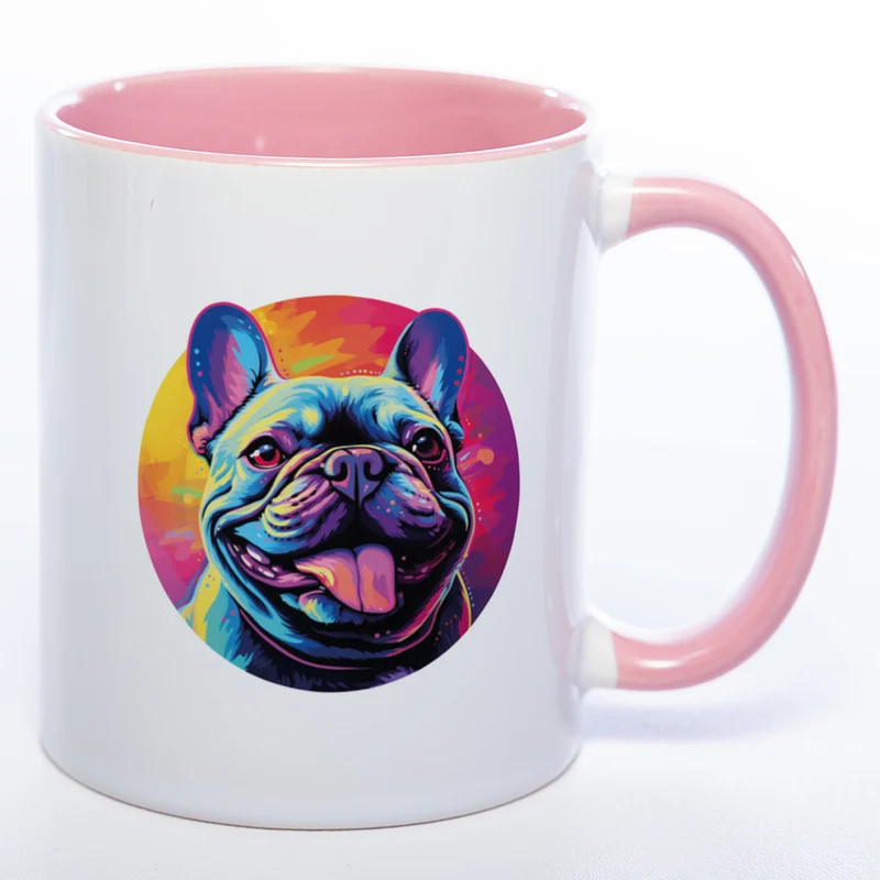Mug Art Tasse mit Französische Bulldogge Motiv & wahlweise mit NAMEN - Kaffeetasse StickyWorld Exclusive