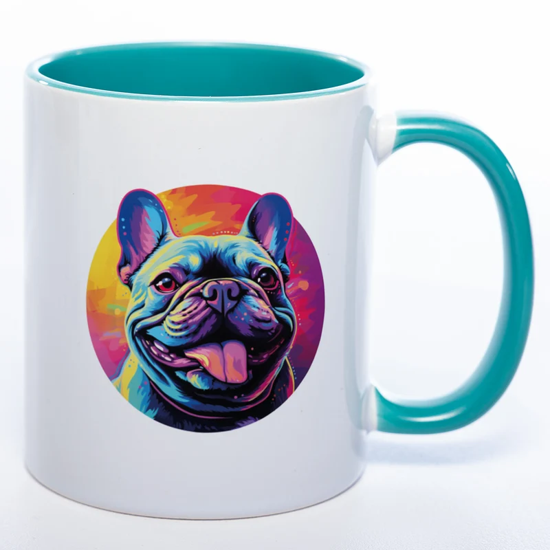 Mug Art Tasse mit Französische Bulldogge Motiv & wahlweise mit NAMEN - Kaffeetasse StickyWorld Exclusive