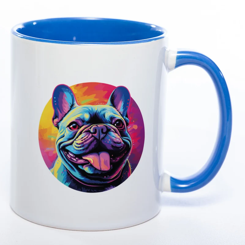 Mug Art Tasse mit Französische Bulldogge Motiv & wahlweise mit NAMEN - Kaffeetasse StickyWorld Exclusive