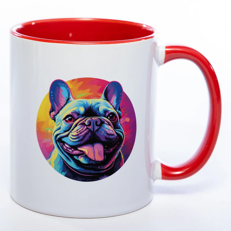 Mug Art Tasse mit Französische Bulldogge Motiv & wahlweise mit NAMEN - Kaffeetasse StickyWorld Exclusive