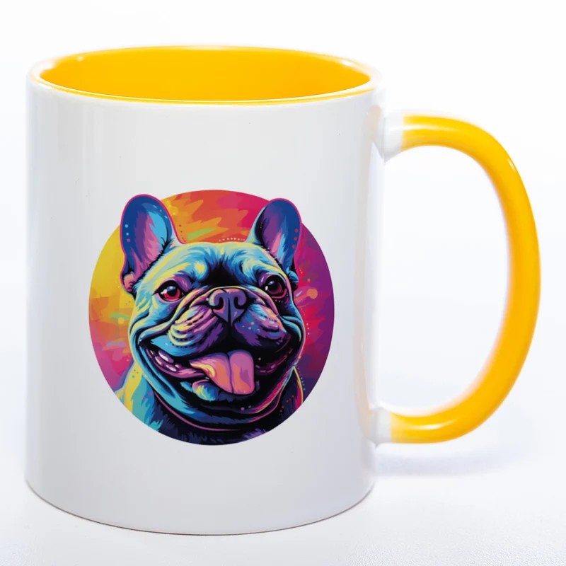 Mug Art Tasse mit Französische Bulldogge Motiv & wahlweise mit NAMEN - Kaffeetasse StickyWorld Exclusive