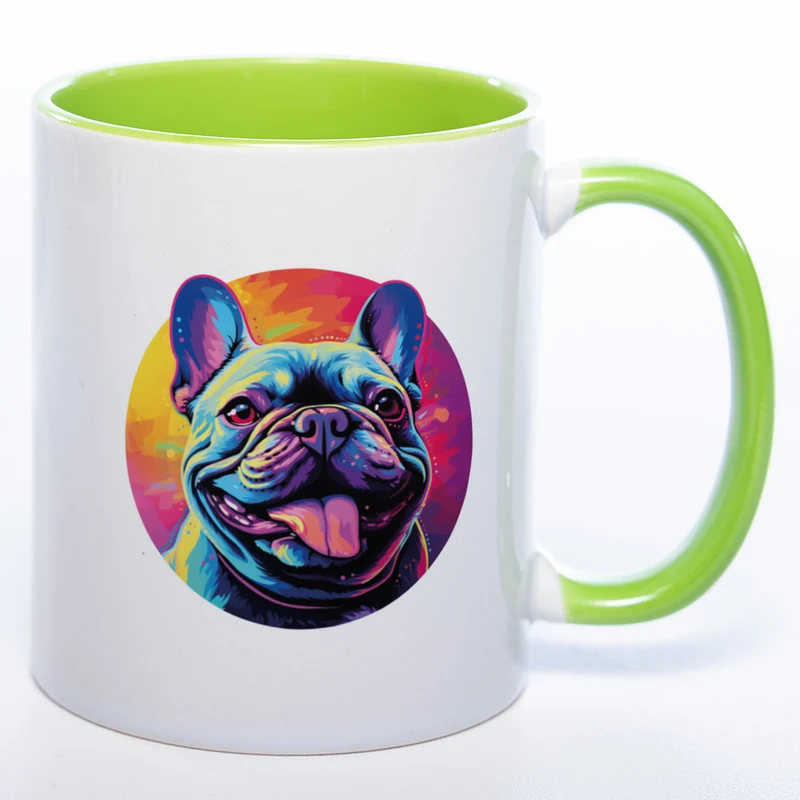 Mug Art Tasse mit Französische Bulldogge Motiv & wahlweise mit NAMEN - Kaffeetasse StickyWorld Exclusive