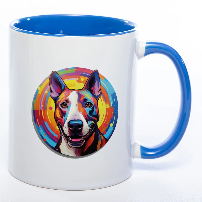 Mug Art Tasse mit Bullterrier Motiv 2 & wahlweise mit NAMEN - Kaffeetasse StickyWorld Exclusive
