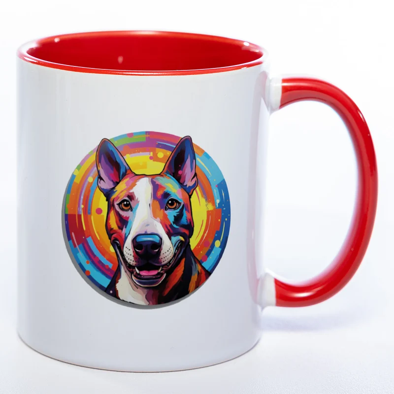 Mug Art Tasse mit Bullterrier Motiv 2 & wahlweise mit NAMEN - Kaffeetasse StickyWorld Exclusive