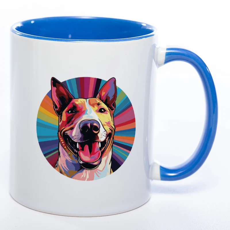 Mug Art Tasse mit Bullterrier Motiv & wahlweise mit NAMEN- Kaffeetasse StickyWorld Exclusive
