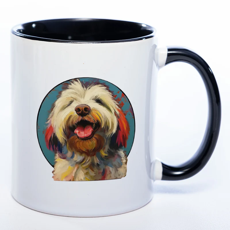 Mug Art Tasse mit Bobtail Motiv 3 & wahlweise mit NAMEN- Kaffeetasse StickyWorld Exclusive