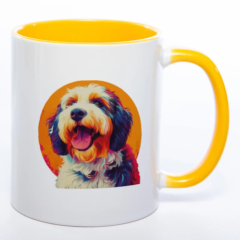 Mug Art Tasse mit Bobtail Motiv 2 & wahlweise mit NAMEN - Kaffeetasse StickyWorld Exclusive