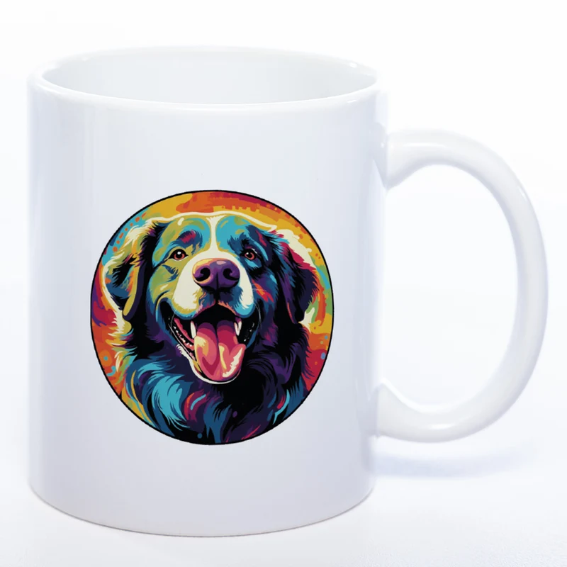 Mug Art Tasse mit Landseer Motiv 4 wahlweise mit NAME - Kaffeetasse StickyWorld Exclusive