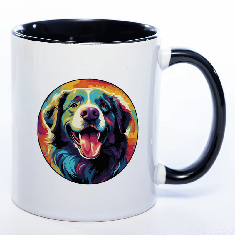Mug Art Tasse mit Landseer Motiv 4 wahlweise mit NAME - Kaffeetasse StickyWorld Exclusive