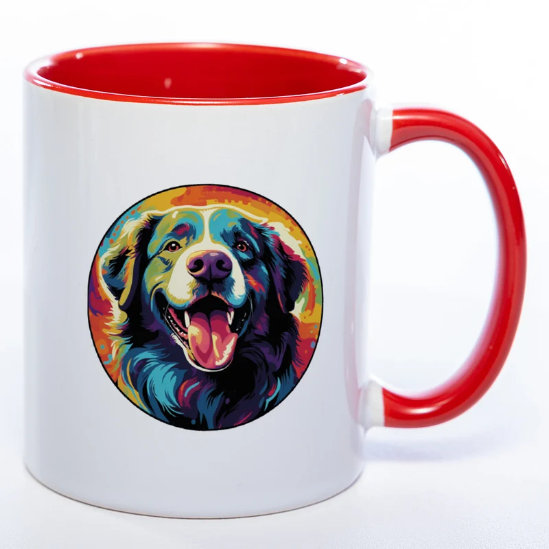 Mug Art Tasse mit Landseer Motiv 4 wahlweise mit NAME - Kaffeetasse StickyWorld Exclusive