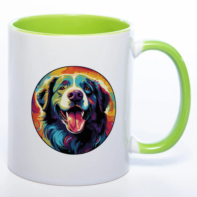 Mug Art Tasse mit Landseer Motiv 4 wahlweise mit NAME - Kaffeetasse StickyWorld Exclusive