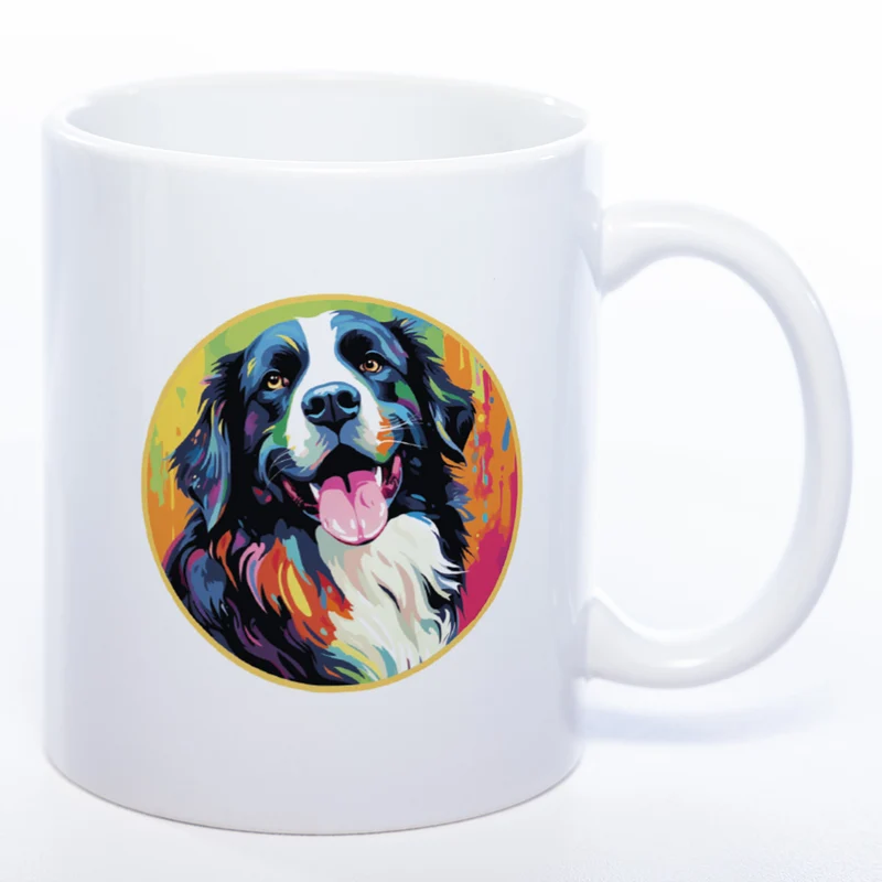 Mug Art Tasse mit Landseer Motiv 3 wahlweise mit NAME - Kaffeetasse StickyWorld Exclusive