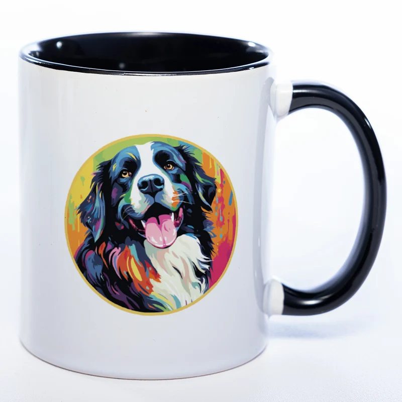 Mug Art Tasse mit Landseer Motiv 3 wahlweise mit NAME - Kaffeetasse StickyWorld Exclusive