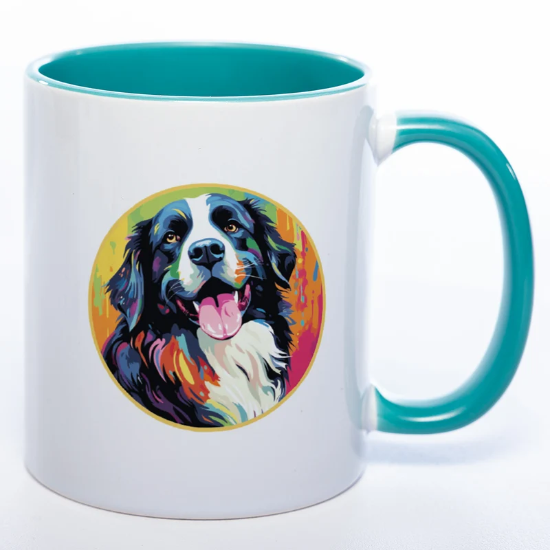 Mug Art Tasse mit Landseer Motiv 3 wahlweise mit NAME - Kaffeetasse StickyWorld Exclusive