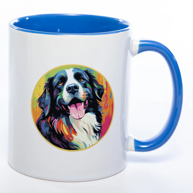 Mug Art Tasse mit Landseer Motiv 3 wahlweise mit NAME - Kaffeetasse StickyWorld Exclusive
