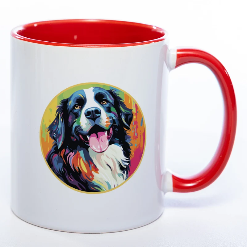 Mug Art Tasse mit Landseer Motiv 3 wahlweise mit NAME - Kaffeetasse StickyWorld Exclusive