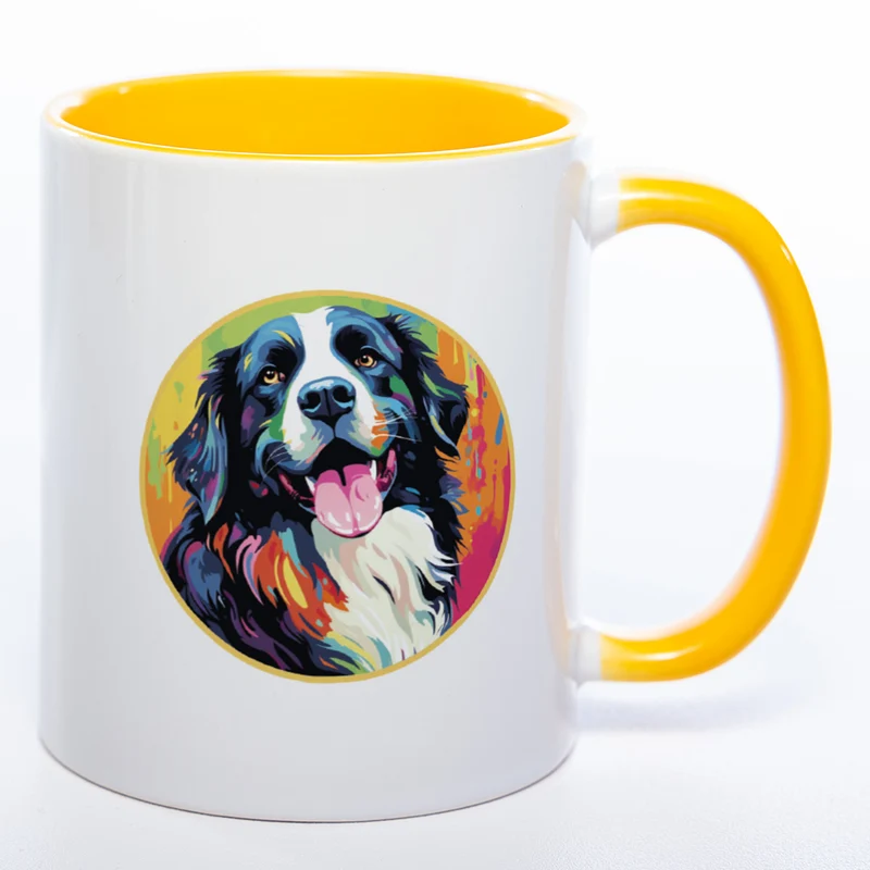 Mug Art Tasse mit Landseer Motiv 3 wahlweise mit NAME - Kaffeetasse StickyWorld Exclusive