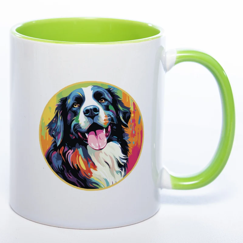 Mug Art Tasse mit Landseer Motiv 3 wahlweise mit NAME - Kaffeetasse StickyWorld Exclusive