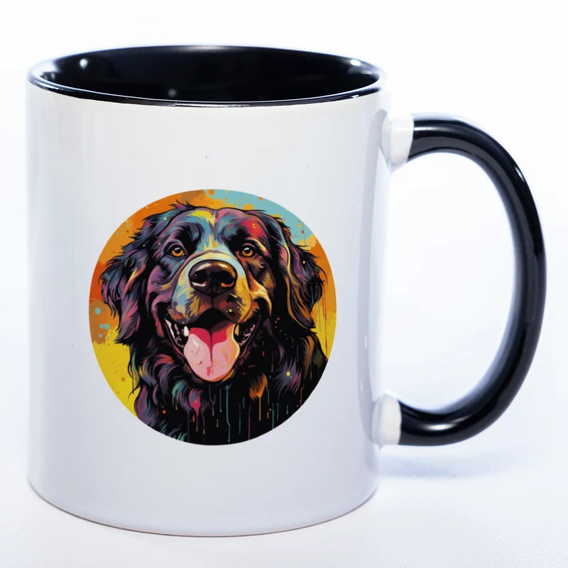 Mug Art Tasse mit Landseer Motiv 2 wahlweise mit NAME - Kaffeetasse StickyWorld Exclusive