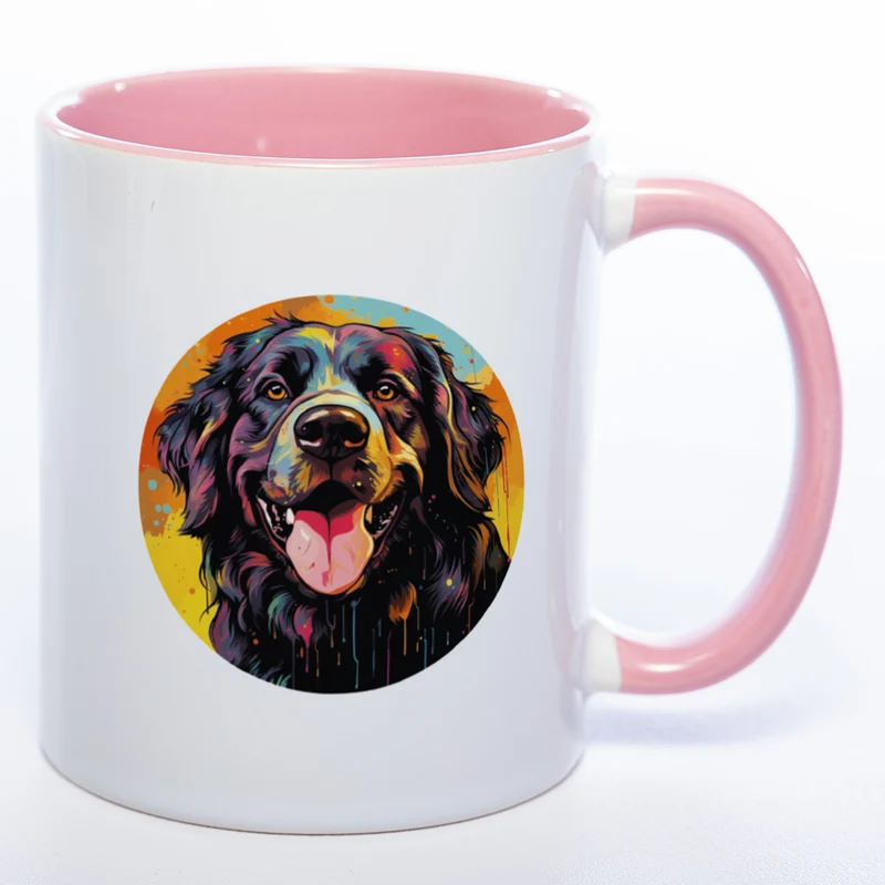 Mug Art Tasse mit Landseer Motiv 2 wahlweise mit NAME - Kaffeetasse StickyWorld Exclusive