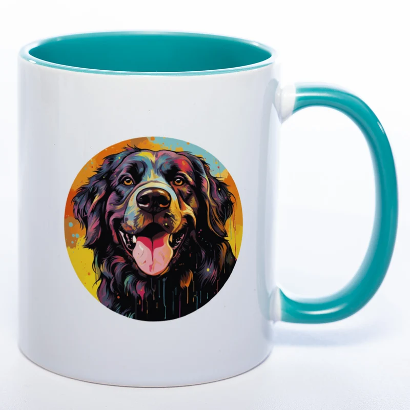 Mug Art Tasse mit Landseer Motiv 2 wahlweise mit NAME - Kaffeetasse StickyWorld Exclusive