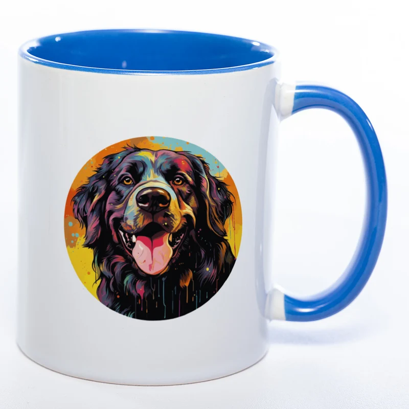 Mug Art Tasse mit Landseer Motiv 2 wahlweise mit NAME - Kaffeetasse StickyWorld Exclusive
