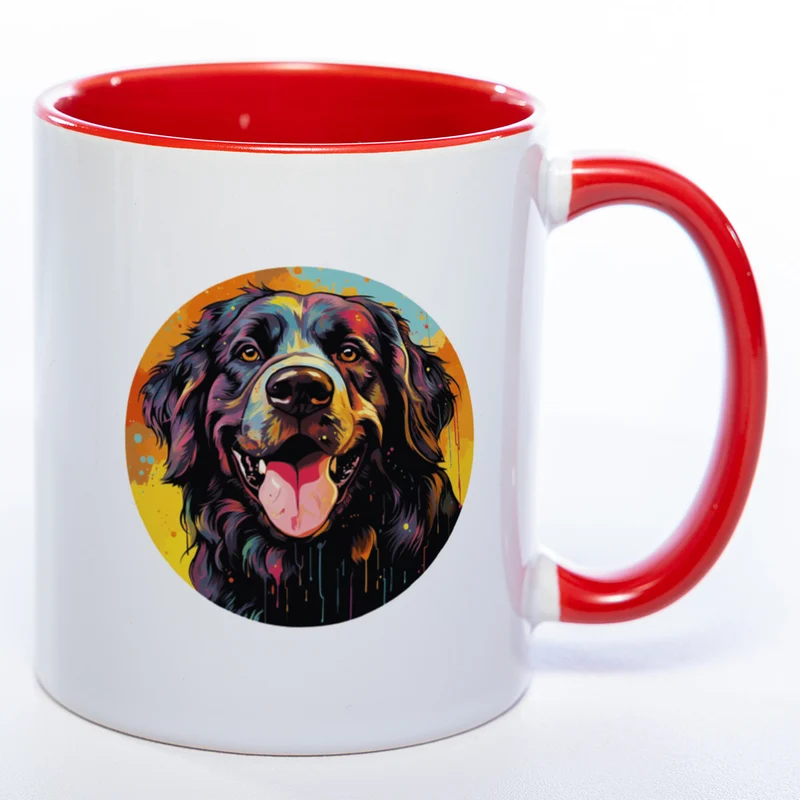 Mug Art Tasse mit Landseer Motiv 2 wahlweise mit NAME - Kaffeetasse StickyWorld Exclusive
