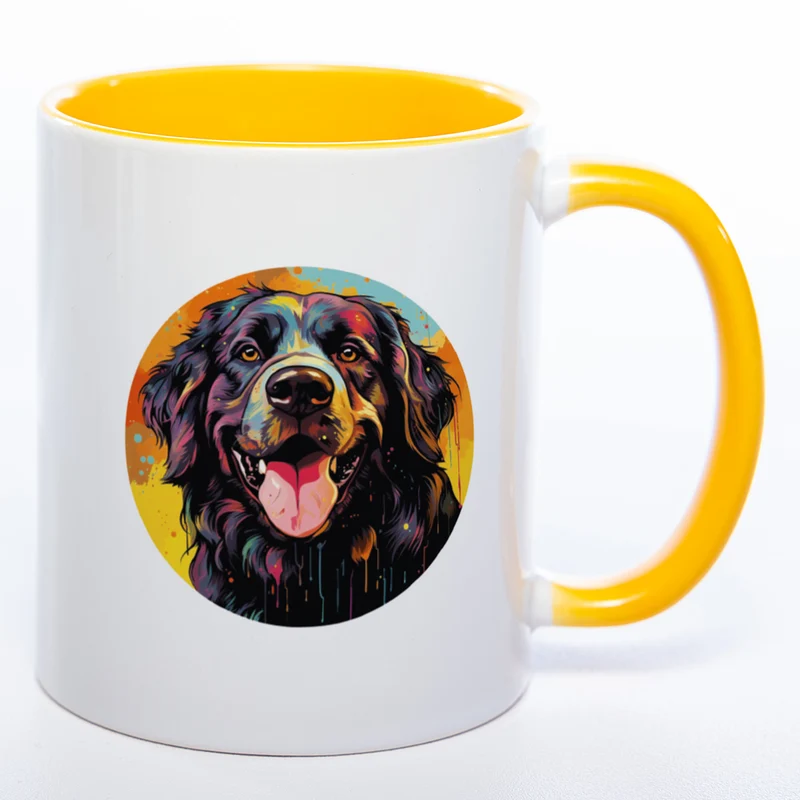 Mug Art Tasse mit Landseer Motiv 2 wahlweise mit NAME - Kaffeetasse StickyWorld Exclusive