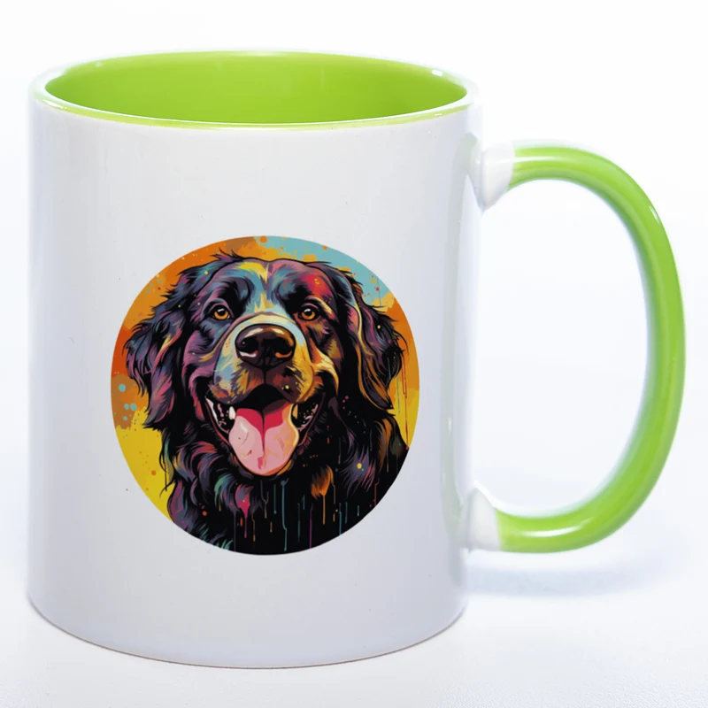 Mug Art Tasse mit Landseer Motiv 2 wahlweise mit NAME - Kaffeetasse StickyWorld Exclusive