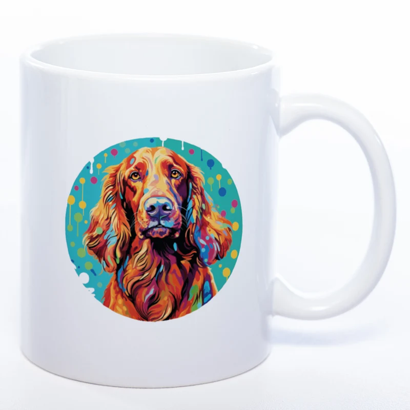 Mug Art Tasse mit Irish Setter Motiv 3 wahlweise mit NAME - Kaffeetasse StickyWorld Exclusive