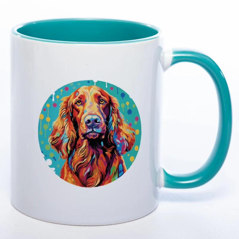 Mug Art Tasse mit Irish Setter Motiv 3 wahlweise mit NAME - Kaffeetasse StickyWorld Exclusive